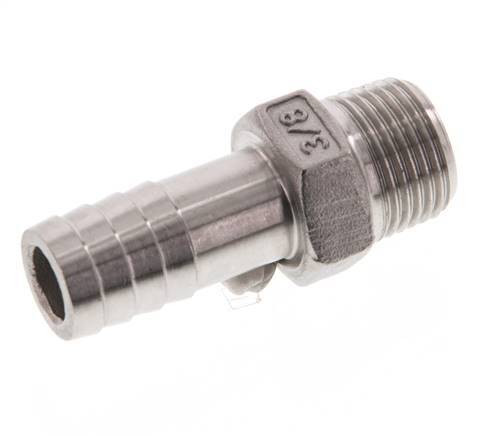 13 mm (1/2'') & 3/8''NPT Stainless Steel 1.4408 Hose Barb Male [2 Pieces]