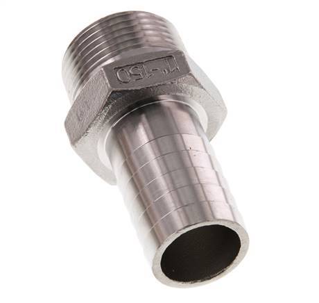 25 mm (1'') & 1''NPT Stainless Steel 1.4408 Hose Barb Male