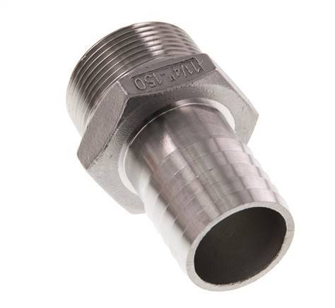 32 mm (1-1/4'') & 1-1/4''NPT Stainless Steel 1.4408 Hose Barb Male