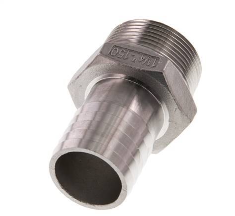 32 mm (1-1/4'') & 1-1/4''NPT Stainless Steel 1.4408 Hose Barb Male