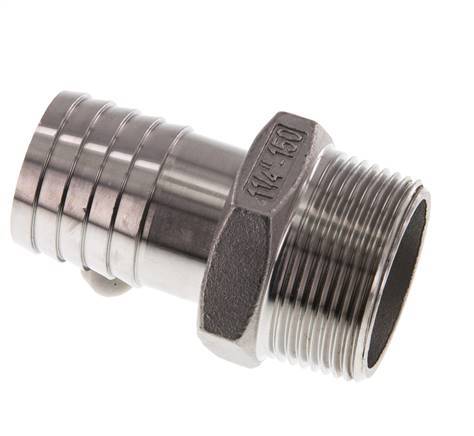 32 mm (1-1/4'') & 1-1/4''NPT Stainless Steel 1.4408 Hose Barb Male