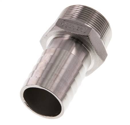 38 mm (1-1/2'') & 1-1/2''NPT Stainless Steel 1.4408 Hose Barb Male