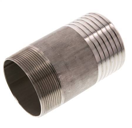 75 mm (3'') & R2-1/2'' Edelstahl 1.4571 Schlauchbolzen Außengewinde 120mm