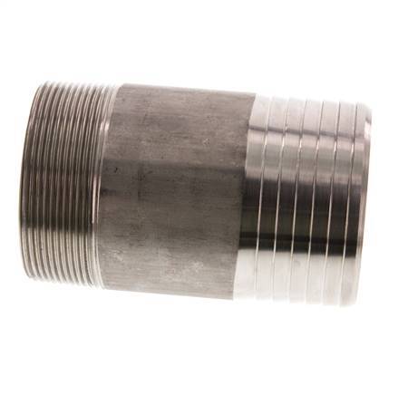 75 mm (3'') & R2-1/2'' Edelstahl 1.4571 Schlauchbolzen Außengewinde 120mm