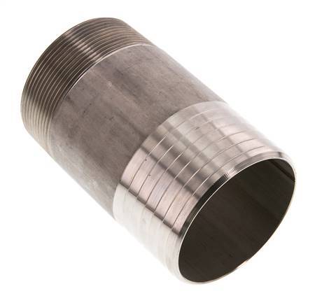 75 mm (3'') & R2-1/2'' Edelstahl 1.4571 Schlauchbolzen Außengewinde 120mm