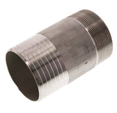 75 mm (3'') & R2-1/2'' Edelstahl 1.4571 Schlauchbolzen Außengewinde 120mm