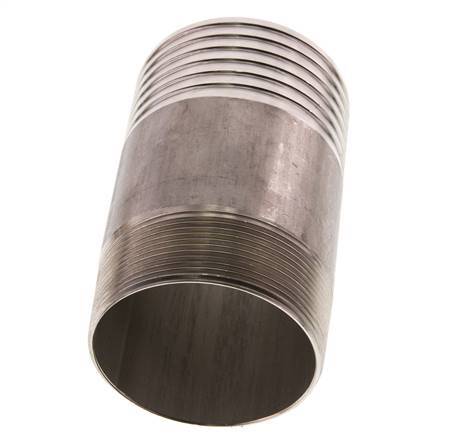 75 mm (3'') & R2-1/2'' Edelstahl 1.4571 Schlauchbolzen Außengewinde 120mm