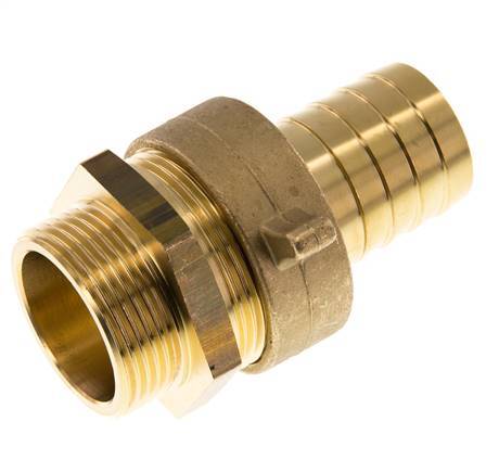 32 mm (1-1/4'') & G1-1/4'' Messing-Schlauchbolzen männlich-konische Dichtung NBR Flügelmutter