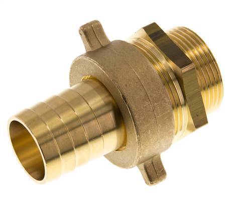 32 mm (1-1/4'') & G1-1/4'' Messing-Schlauchbolzen männlich-konische Dichtung NBR Flügelmutter