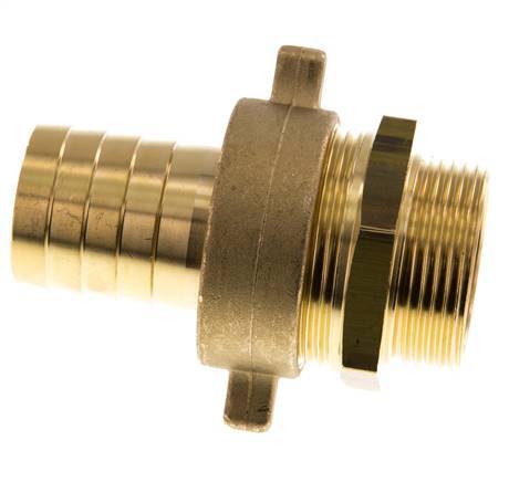 32 mm (1-1/4'') & G1-1/4'' Messing-Schlauchbolzen männlich-konische Dichtung NBR Flügelmutter