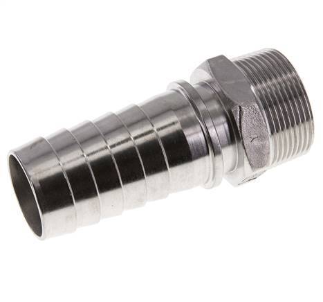 38x54 mm & R1-1/2'' Edelstahl 1.4301 Schlauchsäule mit Außengewinde DIN EN 14423