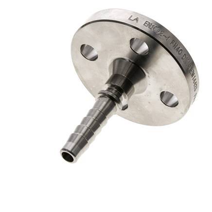 13x25 mm Stainless Steel 1.4401 Hose Pillar with Flange PN 10/16/25/40 DIN EN 14423 / DIN 2826