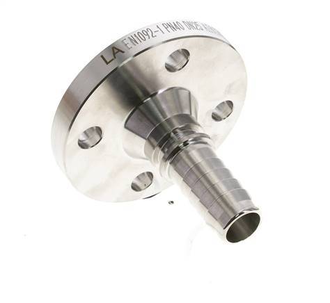 25x40 mm Stainless Steel 1.4401 Hose Pillar with Flange PN 10/16/25/40 DIN EN 14423 / DIN 2826