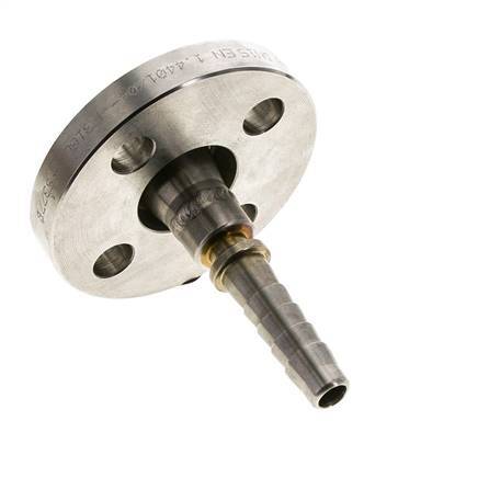 13x25 mm Edelstahl 1.4401 Schlauchsäule mit drehbarem Flansch PN 10/16/25/40 DIN EN 14423 / DIN 2826