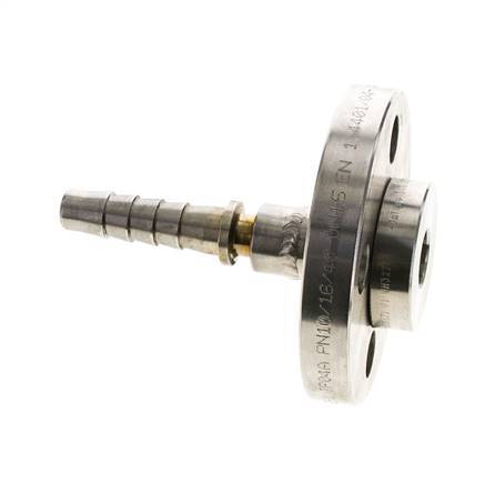 13x25 mm Edelstahl 1.4401 Schlauchsäule mit drehbarem Flansch PN 10/16/25/40 DIN EN 14423 / DIN 2826