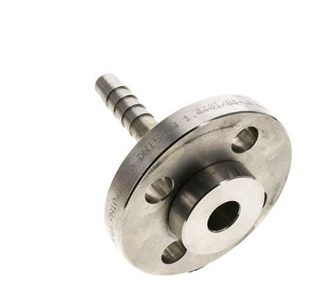 13x25 mm Edelstahl 1.4401 Schlauchsäule mit drehbarem Flansch PN 10/16/25/40 DIN EN 14423 / DIN 2826