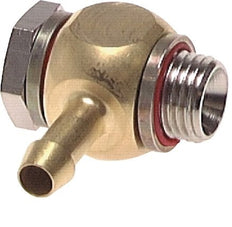 6 mm (1/4'') & G1/8'' Messing Winkel Schlauch Barb mit Außengewinde Elastomer drehbar