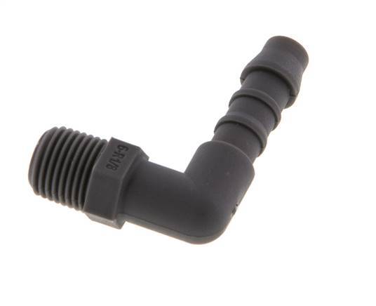 6 mm (1/4'') & R1/8'' PA 6 Elbow Hose Barb with Male Threads [10 Pieces]