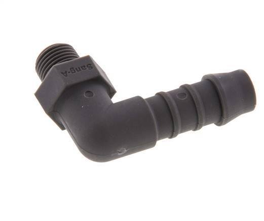 9 mm (3/8'') & R1/8'' PA 6 Schlauchbogen mit Außengewinde [5 Stück]