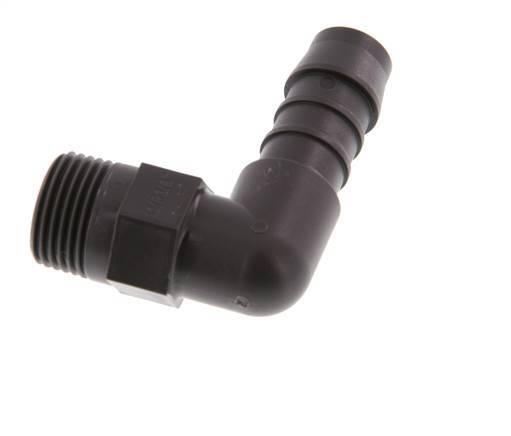 12 mm & R3/8'' PA 6 Elbow Hose Barb with Male Threads [5 Pieces]