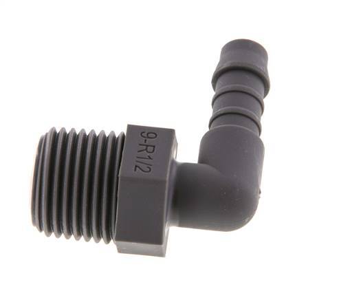 9 mm (3/8'') & R1/2'' PA 6 Schlauchbogen mit Außengewinde [5 Stück]