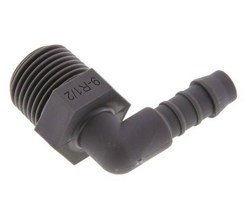 9 mm (3/8'') & R1/2'' PA 6 Schlauchbogen mit Außengewinde [5 Stück]