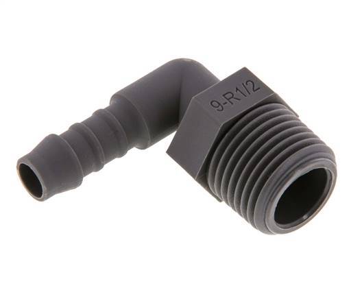 9 mm (3/8'') & R1/2'' PA 6 Schlauchbogen mit Außengewinde [5 Stück]