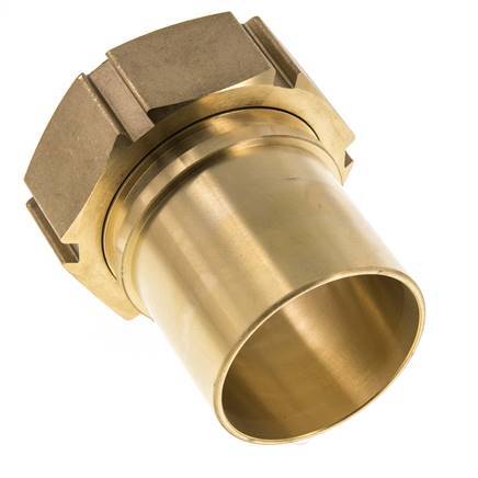 63 mm (2-1/2'') & G2-1/2'' Messing Schlauch Barb Überwurfmutter Flachdichtung Polyurethan Sicherheitskragen EN 14420-5 (DIN 2817)