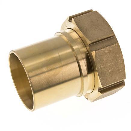 63 mm (2-1/2'') & G2-1/2'' Messing Schlauch Barb Überwurfmutter Flachdichtung Polyurethan Sicherheitskragen EN 14420-5 (DIN 2817)