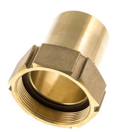 63 mm (2-1/2'') & G2-1/2'' Messing Schlauch Barb Überwurfmutter Flachdichtung Polyurethan Sicherheitskragen EN 14420-5 (DIN 2817)