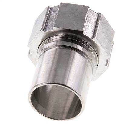 38 mm (1-1/2'') & G1-1/2'' Edelstahl 1.4401 Schlauchtülle Überwurfmutter Flachdichtung PTFE Sicherheitskragen EN 14420-5 (DIN 2817)
