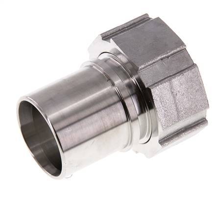38 mm (1-1/2'') & G1-1/2'' Edelstahl 1.4401 Schlauchtülle Überwurfmutter Flachdichtung PTFE Sicherheitskragen EN 14420-5 (DIN 2817)