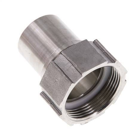 38 mm (1-1/2'') & G1-1/2'' Edelstahl 1.4401 Schlauchtülle Überwurfmutter Flachdichtung PTFE Sicherheitskragen EN 14420-5 (DIN 2817)