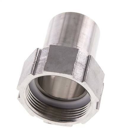 38 mm (1-1/2'') & G1-1/2'' Edelstahl 1.4401 Schlauchtülle Überwurfmutter Flachdichtung PTFE Sicherheitskragen EN 14420-5 (DIN 2817)
