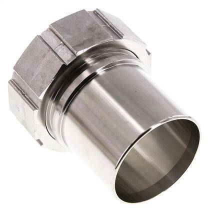 63 mm (2-1/2'') & G2-1/2'' Edelstahl 1.4401 Schlauchtülle Überwurfmutter Flachdichtung PTFE Sicherheitskragen EN 14420-5 (DIN 2817)