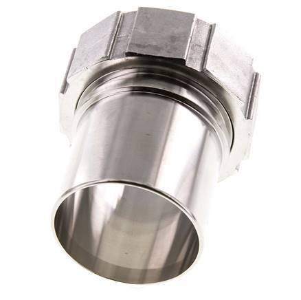 63 mm (2-1/2'') & G2-1/2'' Edelstahl 1.4401 Schlauchtülle Überwurfmutter Flachdichtung PTFE Sicherheitskragen EN 14420-5 (DIN 2817)