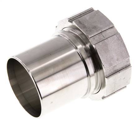 63 mm (2-1/2'') & G2-1/2'' Edelstahl 1.4401 Schlauchtülle Überwurfmutter Flachdichtung PTFE Sicherheitskragen EN 14420-5 (DIN 2817)