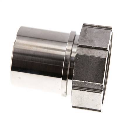 63 mm (2-1/2'') & G2-1/2'' Edelstahl 1.4401 Schlauchtülle Überwurfmutter Flachdichtung PTFE Sicherheitskragen EN 14420-5 (DIN 2817)