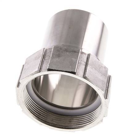 63 mm (2-1/2'') & G2-1/2'' Edelstahl 1.4401 Schlauchtülle Überwurfmutter Flachdichtung PTFE Sicherheitskragen EN 14420-5 (DIN 2817)