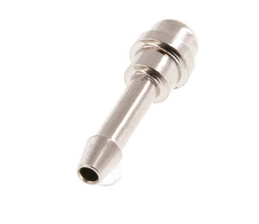 4 mm vernickelter Messing-Schlauchbolzen ohne Überwurfmutter (G1/8'') 11mm [5 Stück]