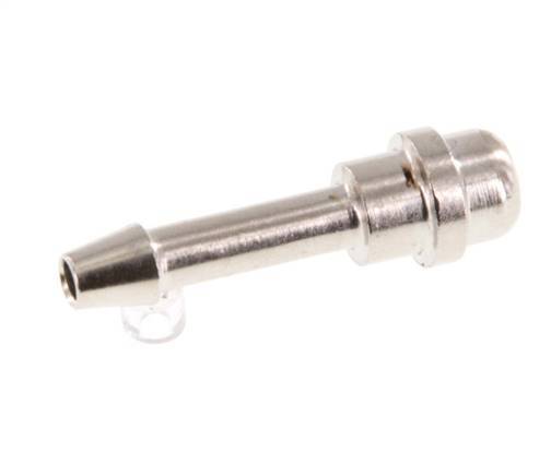 4 mm vernickelter Messing-Schlauchbolzen ohne Überwurfmutter (G1/8'') 11mm [5 Stück]