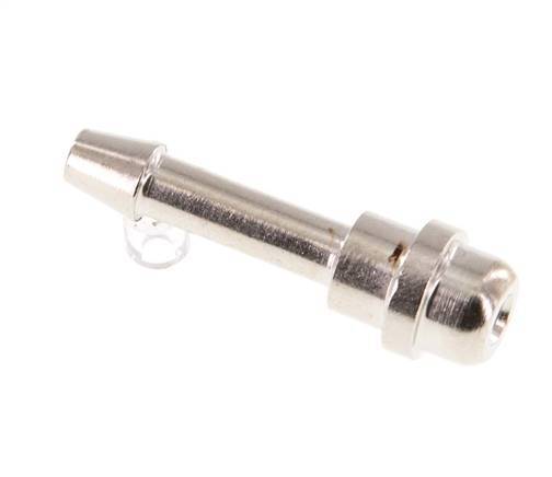 4 mm vernickelter Messing-Schlauchbolzen ohne Überwurfmutter (G1/8'') 11mm [5 Stück]