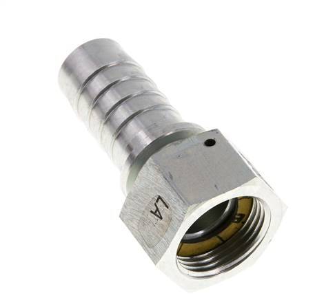 25x40 mm & G1'' verzinkte Stahlschlauchsäule mit Überwurfmutter DIN EN 14423 / DIN 2826