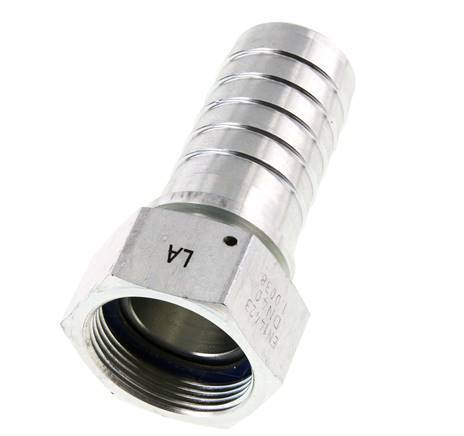 38x54 mm & G1-1/2'' verzinkte Stahlschlauchsäule mit Überwurfmutter DIN EN 14423 / DIN 2826