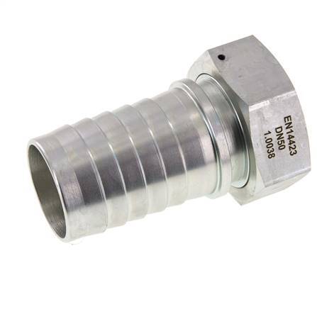 50x68 mm & G2'' verzinkte Stahlschlauchsäule mit Überwurfmutter DIN EN 14423 / DIN 2826