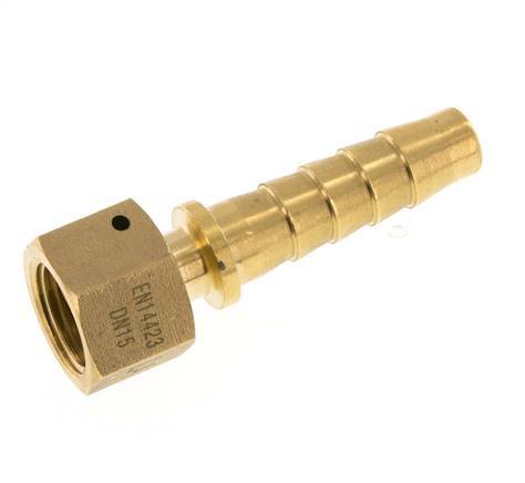 13x25 mm & G1/2'' Messing-Schlauchsäule mit Überwurfmutter DIN EN 14423 / DIN 2826