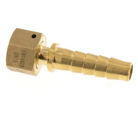 13x25 mm & G1/2'' Messing-Schlauchsäule mit Überwurfmutter DIN EN 14423 / DIN 2826