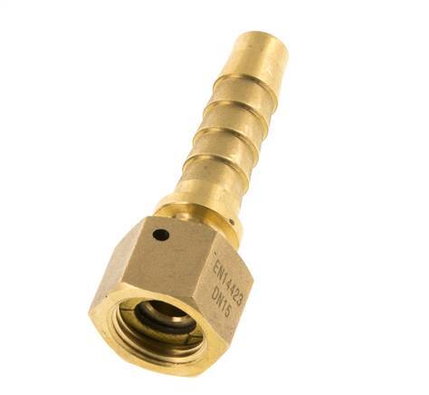 13x25 mm & G1/2'' Messing-Schlauchsäule mit Überwurfmutter DIN EN 14423 / DIN 2826
