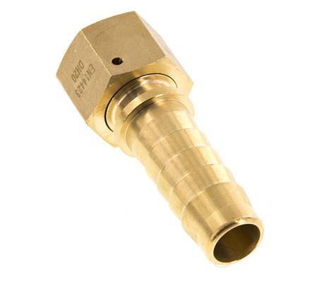 19x33 mm & G3/4'' Messing-Schlauchsäule mit Überwurfmutter DIN EN 14423 / DIN 2826