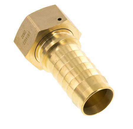 32x48 mm & G1-1/4'' Messing-Schlauchsäule mit Überwurfmutter DIN EN 14423 / DIN 2826